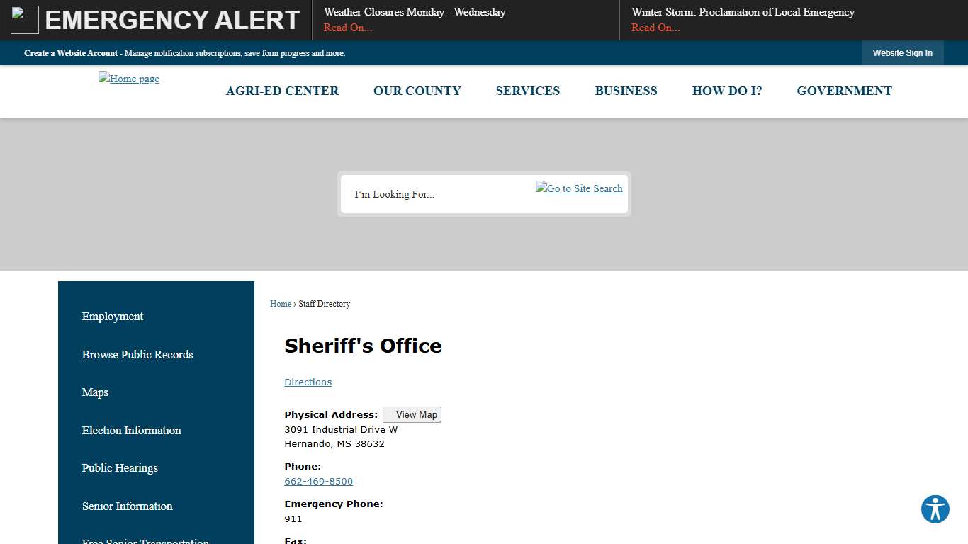 Staff Directory • Sheriff's Office